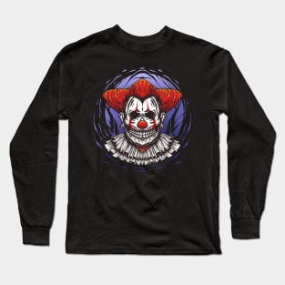 Scary evil clown skull Long Sleeve T-Shirt